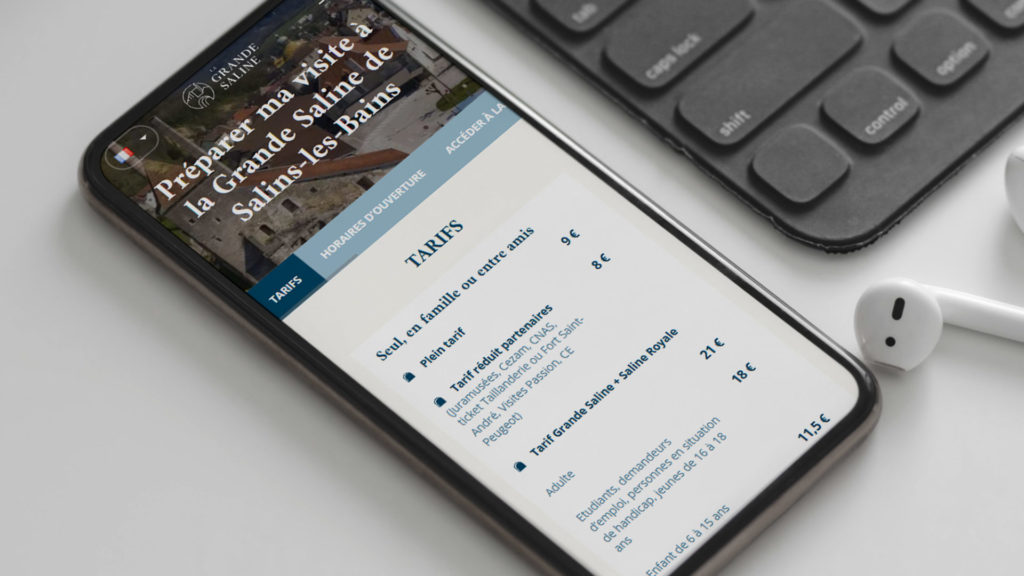 Refonte du site web de la Grande Saline de Salins-les-Bains - Vue responsive